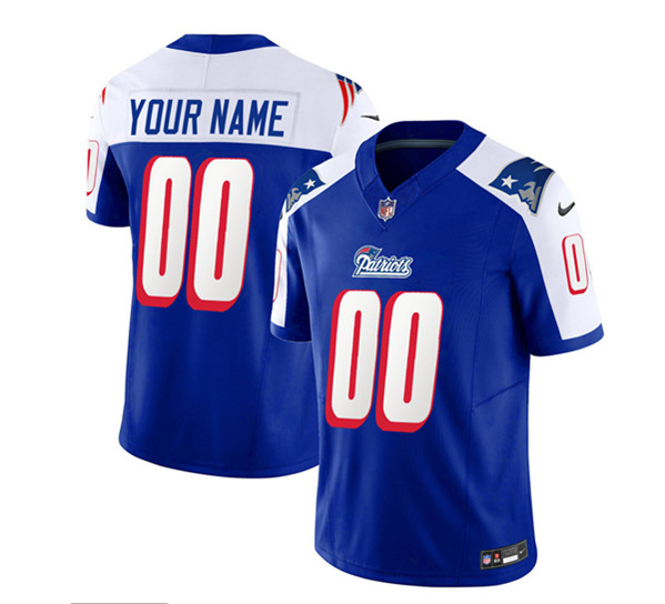 Men & Women & Youth New England Patriots Active Player Custom Blue White 2023 F.U.S.E. Throwback Limited Football Stitched Jersey